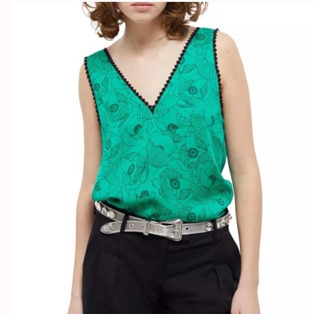 The Kooples Green Floral Blouse